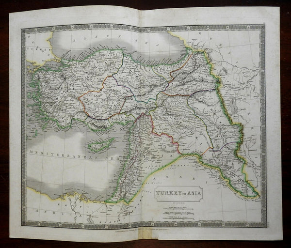 Ottoman Anatolia Syria Mesopotamia Armenia Turkey 1829 Hall folio Longman map