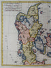 Kingdom of Denmark Jylland Sjaelland Copenhagen Fyn 1788 Bonne engraved map