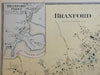 Branford & Branford Point Connecticut 1868 Beers township map Long Island Sound