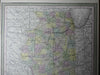 Illinois state 1850 thomas & Cowperthwait fine detailed hand color map