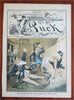 American Politics Opper art 1880's Puck Political Cartoons Lot x 10 color prints