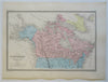 British America Canada Alaska Hudson Bay c. 1870 Vuillemin hand color map