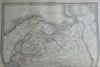 Russian Empire Muscovy Novgorod Moscow 1842 Brue large detailed map