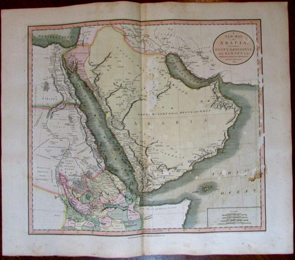 Saudi Arabia Egypt African Kingdoms Mt. Moon 1811 John Cary lovely large old map