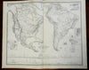 Physical Map of North & South America Jorulla Trindad 1856 Blackwood map