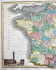 Kingdom of France Ancient Regime Orleans Provence Burgundy 1820 Thomson map
