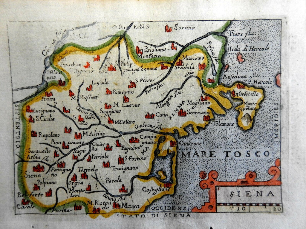 Siena Northern Italy Tuscany Italia Toscana c. 1670 Ortelius miniature map