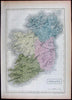 Ireland Leinster Ulster Connaught Mayo counties railroads 1853 S. Hall old map