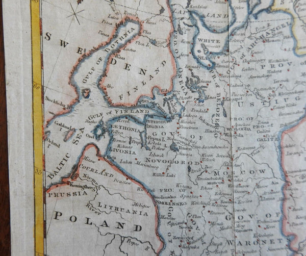Russia Moscovy in Europe Poland Moscow c.1790's McIntyre interesting scarce map