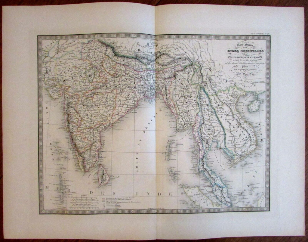 India Siam southeast Asia Vietnam Siam Anam 1837 beautiful Andriveau Goujon map