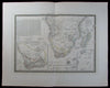 Southern Africa Hottentots extensive detail c.1835 Brue fine large folio old map