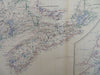 Canadian Maritimes Nova Scotia New Brunswick 1865 Johnston large folio map