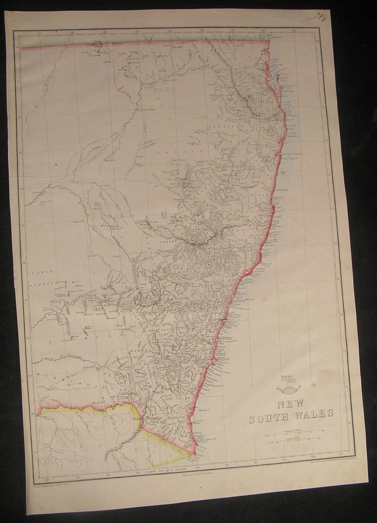 New South Wales Australia c.1863 Weller folio scarce old vintage antique map