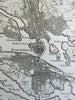 Stockholm Sweden detailed city plan 1760 scarce detailed Bellin map