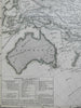 Currents of the Pacific Ocean Australia Polynesia New Zealand 1849 Berghaus map