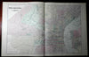 Philadelphia & Camden city plan large detailed 1887 Gamble Bradley Mitchell map