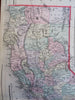 California state w/ San Francisco city plan 1888 Bradley-Mitchell hand color map