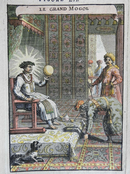 Aurangzeb Mughal Emperor Ruler Asia Throne Room Dog Costume 1683 Mallet print
