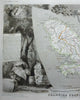Martinique Caribbean Island French Colonies 1855 Lemercier decorative map