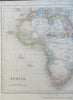 Africa Unexplored Regions European Colonies c. 1850-8 Archer engraved map
