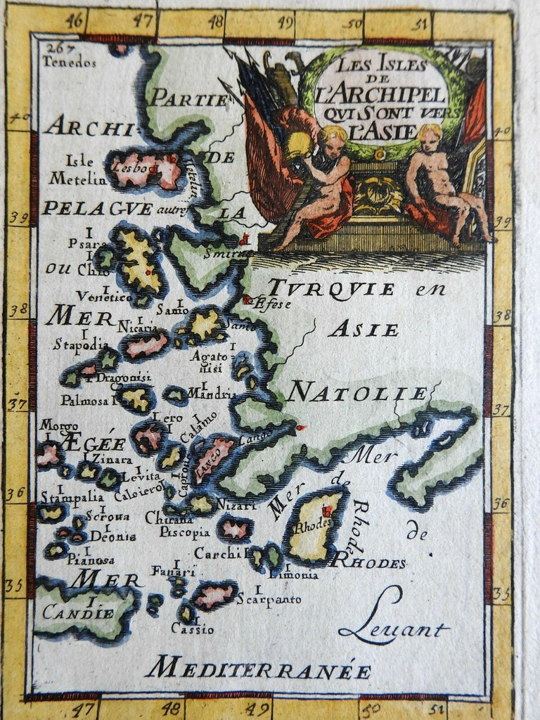 Greek islands Aegean Turkey Rhodes Crete Dodecanese Lesbos 1683 Mallet map