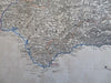 Spain & Portugal Madrid Lisbon Barcelona 1852 Flemming detailed 4 sheet map