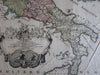 Italy engraved hand color old map