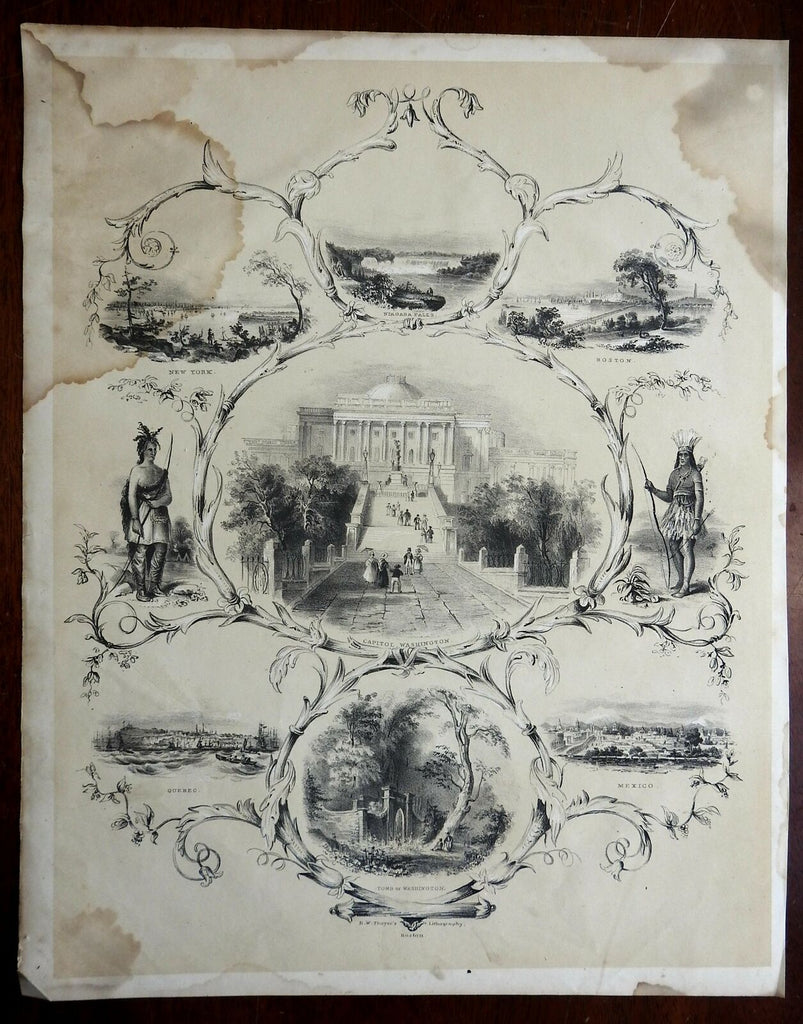 Americana Unfinished Capitol Dome Native Americans Boston New York 1842 frontis