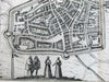 Leeuwarden Franeker Holland Netherlands city plans 1580 Braun & Hogenberg map