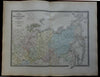 Central Asia Siberia Russia Mongolia c 1830's Brue large detailed map hand color
