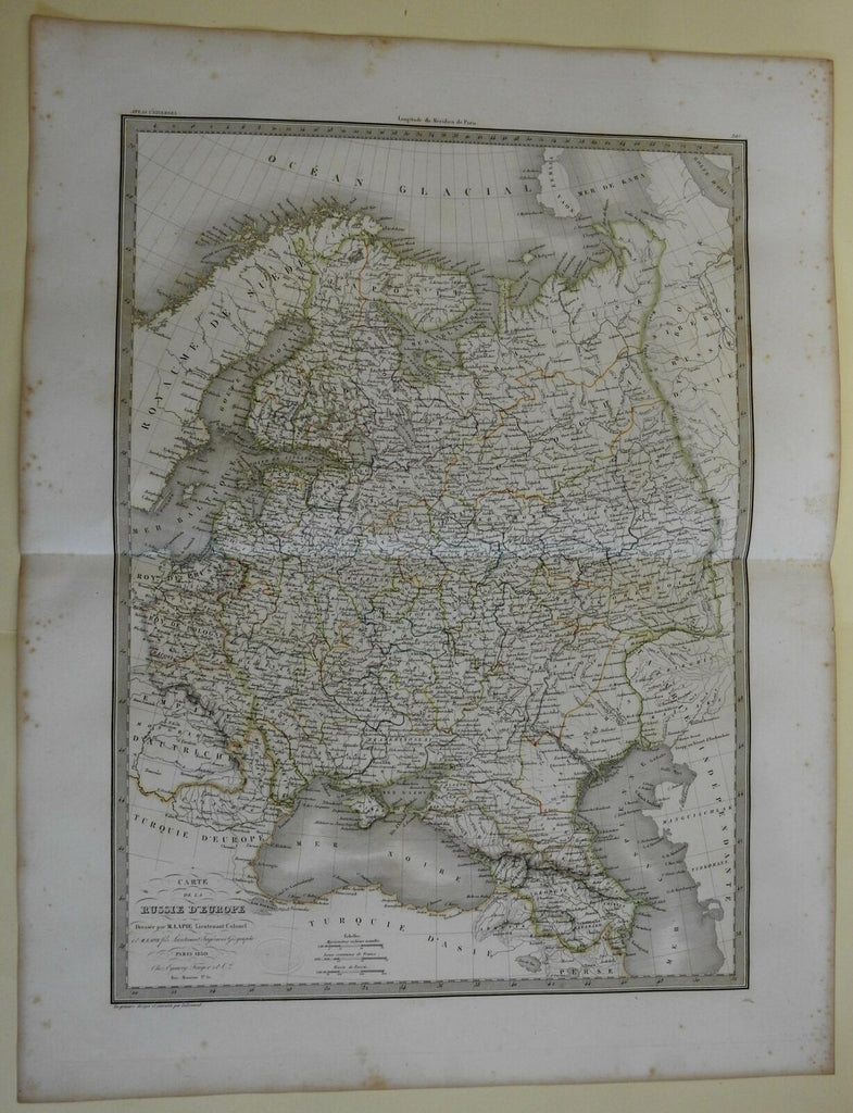 Russia in Europe Ukraine Crimea Latvia Estonia 1829 Lapie large folio map