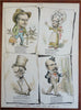 Puck Political Cartoons covers Opper Art 1880s Lot x 10 scarce old color prints