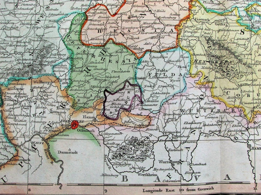 Germany North Maine Hesse Saxony Holstein Berlin 1816 antique Thomson large map