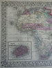 Africa Continent Cape Colony Guinea Congo Mozambique Egypt 1867-9 Mitchell map