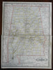 Alabama State & Railroad Map Mobile Birmingham Montgomery 1888 Cram map