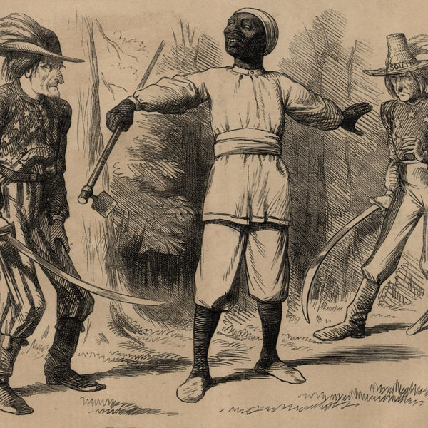 Civil War racist political cartoon 1861 African American Jefferson Davis Black