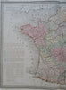 Physical & Hydrographical Map of France River Systems Loire 1849 Thierry map