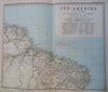 South America Brazil Peru Venezuela 1889 Petermann detailed HUGE 6 sheet map