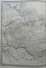 Russian Empire Siberia Asian Possessions 1842 Brue large detailed map hand color