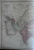 Asian Continent Arabia to China Japan India Persia 1875 Weller large folio map