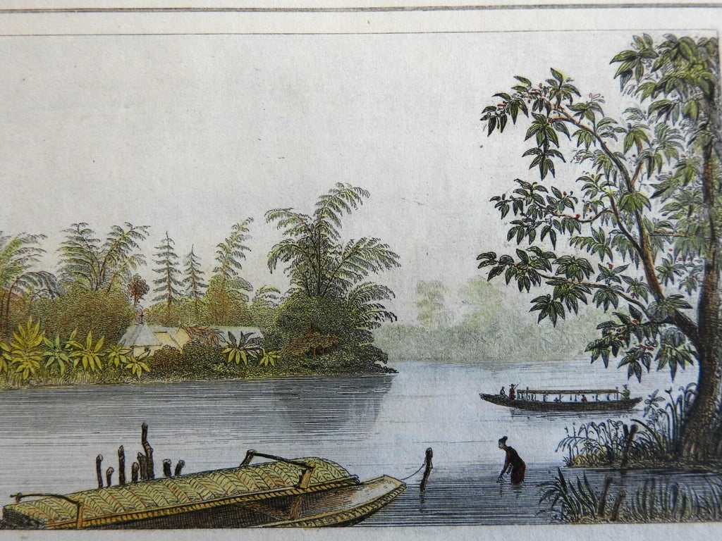 Pasig River Luzon Island Philippines fishing Boats Scenic View 1839 print