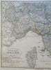 Northern Italy Kingdom of Piedmont Tuscany Parma 1855 Stulpnagel detailed map