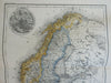 Kingdoms of Sweden & Norway Scandinavia Stockholm Oslo 1873 Ravenstein map