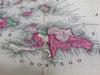 West Indies Bermuda Jamaica Caribbean St. Domingo Puerto Rico c.1865 antique map