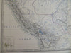 South America Brazil Peru Colombia Chile 1865 Johnston large folio 2 sheet map