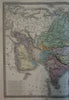 Asia continent map Arabia India China 1840 Brue large map