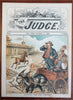 Political Cartoons 1880's Puck & Judge American Society Humor Lot x 10 prints