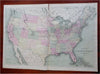 United States New York California Dakota Territory Texas 1873 William large map