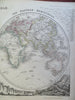 World Map in Double Hemispheres Mountain Ranges c. 1850-8 Archer engraved map