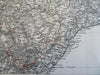 Spain & Portugal Madrid Lisbon Barcelona 1852 Flemming detailed 4 sheet map